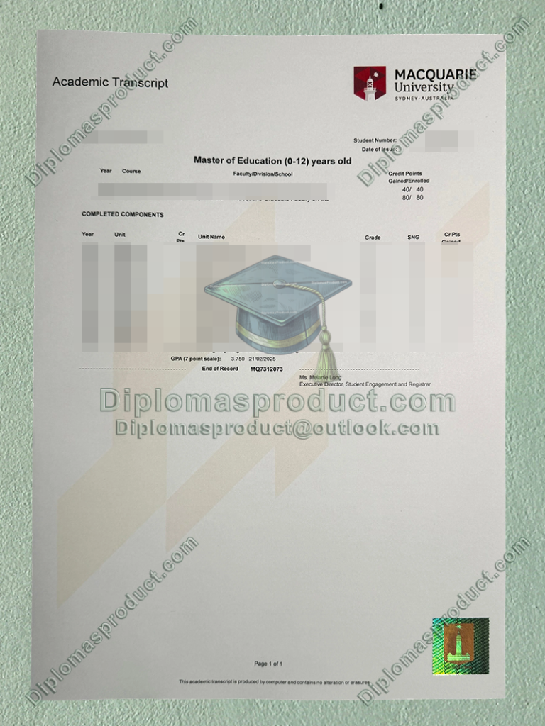 Macquarie University Transcript, Macquarie University Degree Macquarie University Transcript, Macquarie University Degree