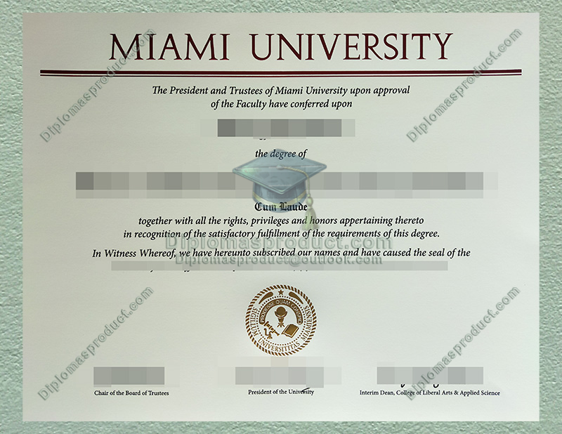 Miami University Diploma, Miami University Degree Miami University Diploma, Miami University Degree