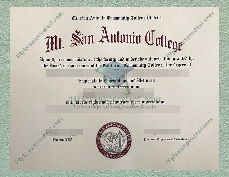 Mt. San Antonio College Diploma, Mt. San Antonio College Degree Mt. San Antonio College Diploma, Mt. San Antonio College Degree