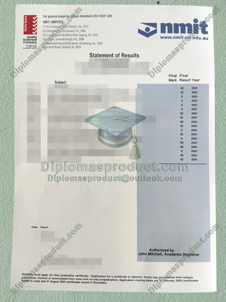 Northern Melbourne Institute of TAFE Transcript, NMIT Degree Northern Melbourne Institute of TAFE Transcript, NMIT Degree