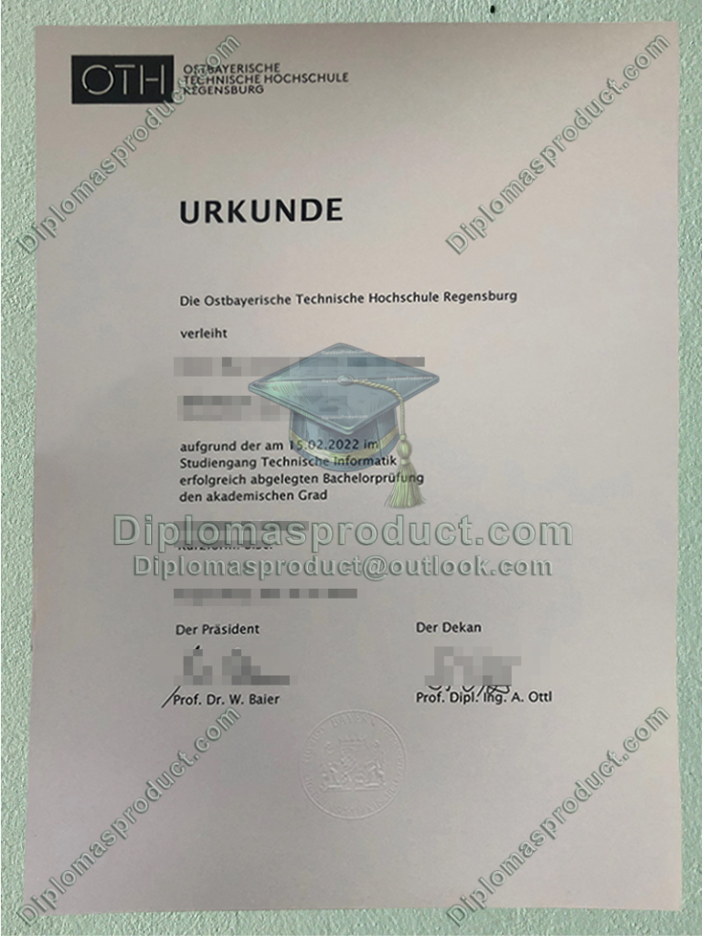 Ostbayerische Technische Hochschule Regensburg Urkunde, Ostbayerische Technische Hochschule Regensburg Degree Ostbayerische Technische Hochschule Regensburg Urkunde, Ostbayerische Technische Hochschule Regensburg Degree