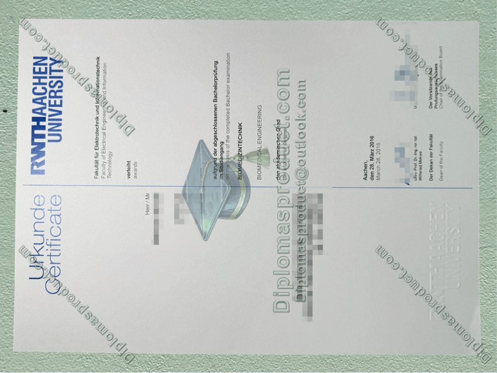 RWTH Aachen Urkunde, RWTH Aachen University Degree