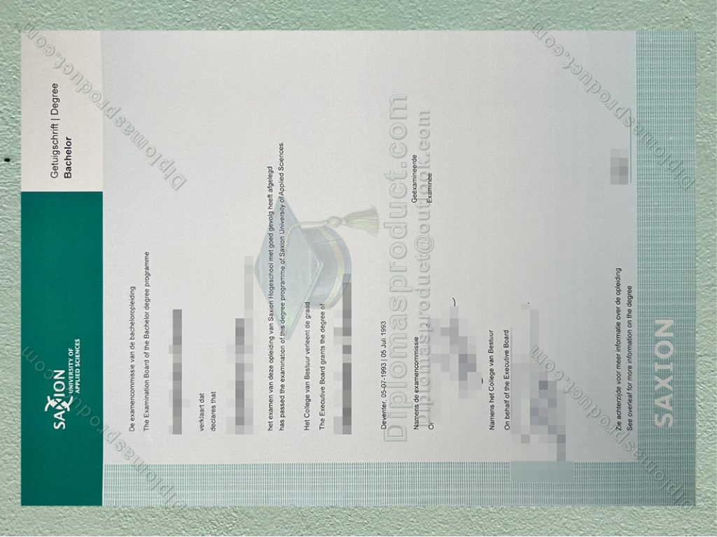 Saxion University of Applied Sciences Diploma, Saxion University of Applied Sciences Degree