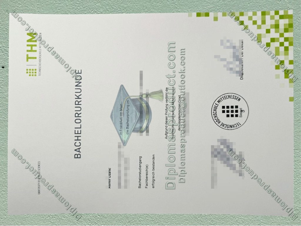 THM Degree, Technische Hochschule Mittelhessen Urkunde