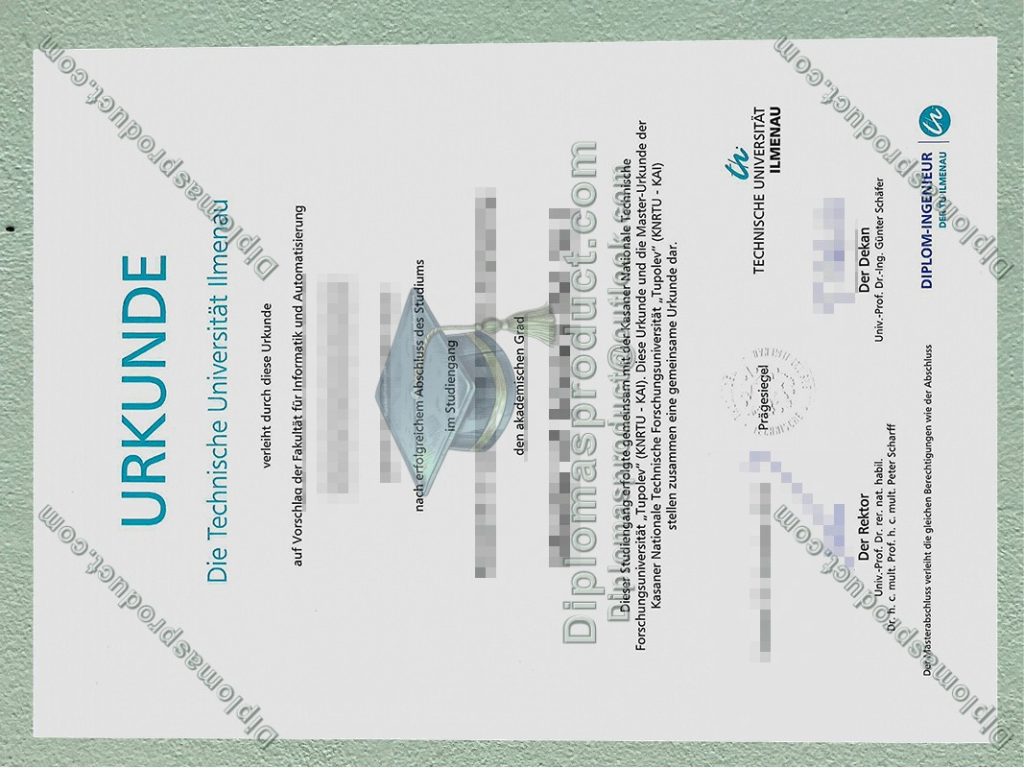 Technische Universität Ilmenau Urkunde, Technische Universität Ilmenau Degree