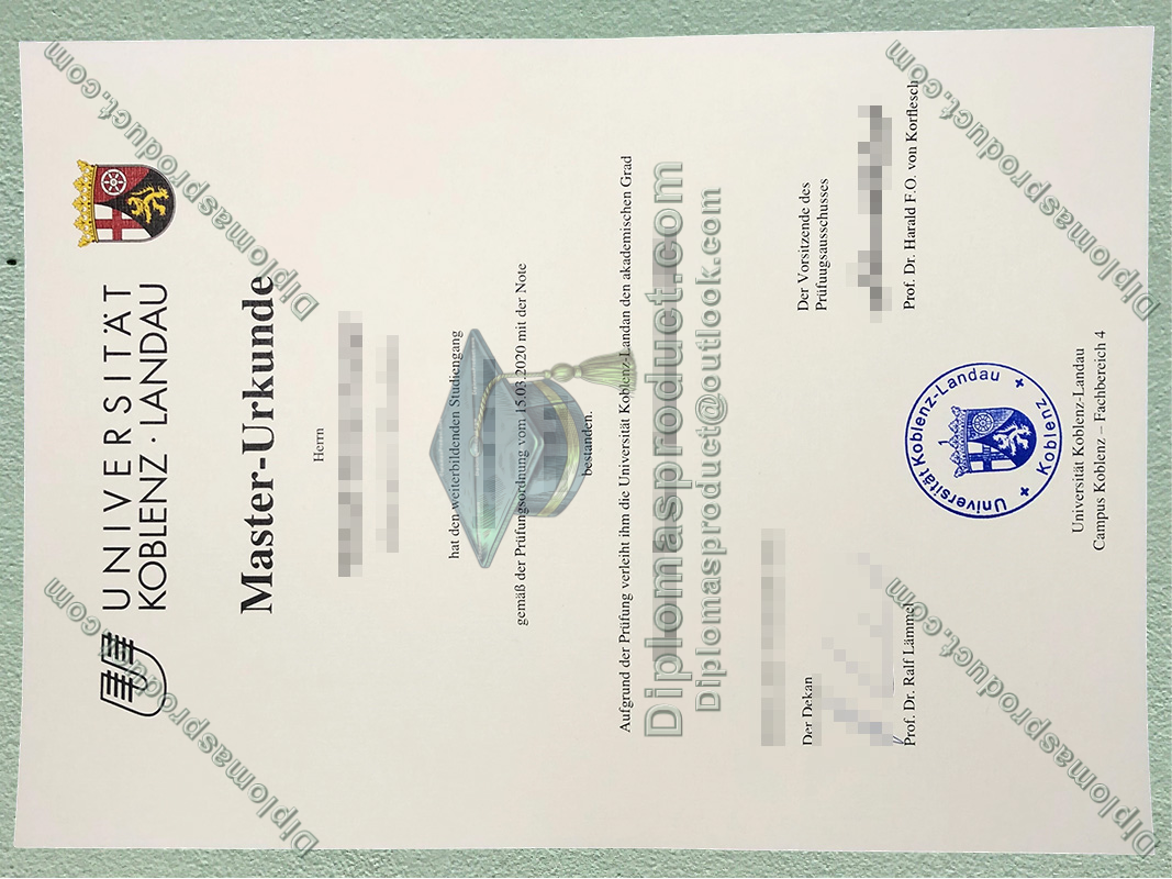 Universität Koblenz-Landau Urkunde, Universität Koblenz-Landau Degree