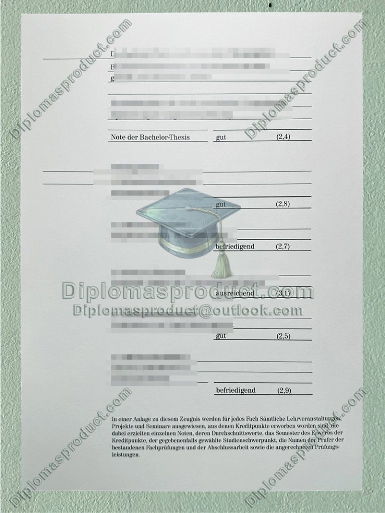 Universität Wuppertal Zeugnis, University of Wuppertal Transcript Universität Wuppertal Zeugnis, University of Wuppertal Transcript