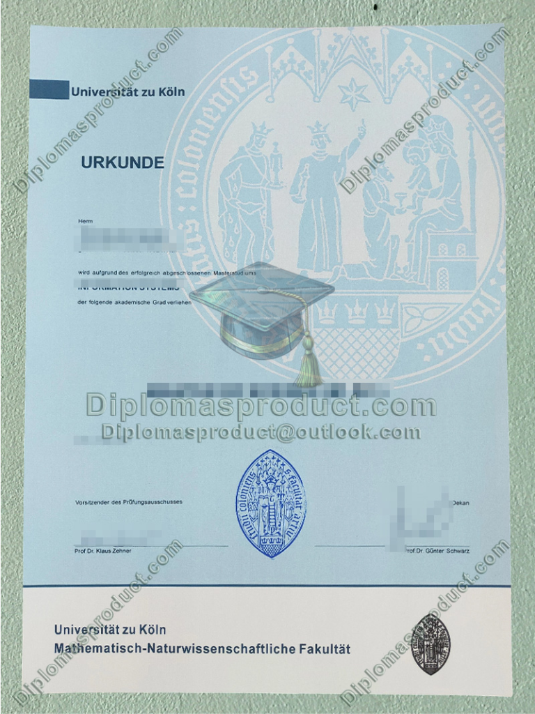 Universität zu Köln Urkunde, Universität zu Köln Degree Universität zu Köln Urkunde, Universität zu Köln Degree