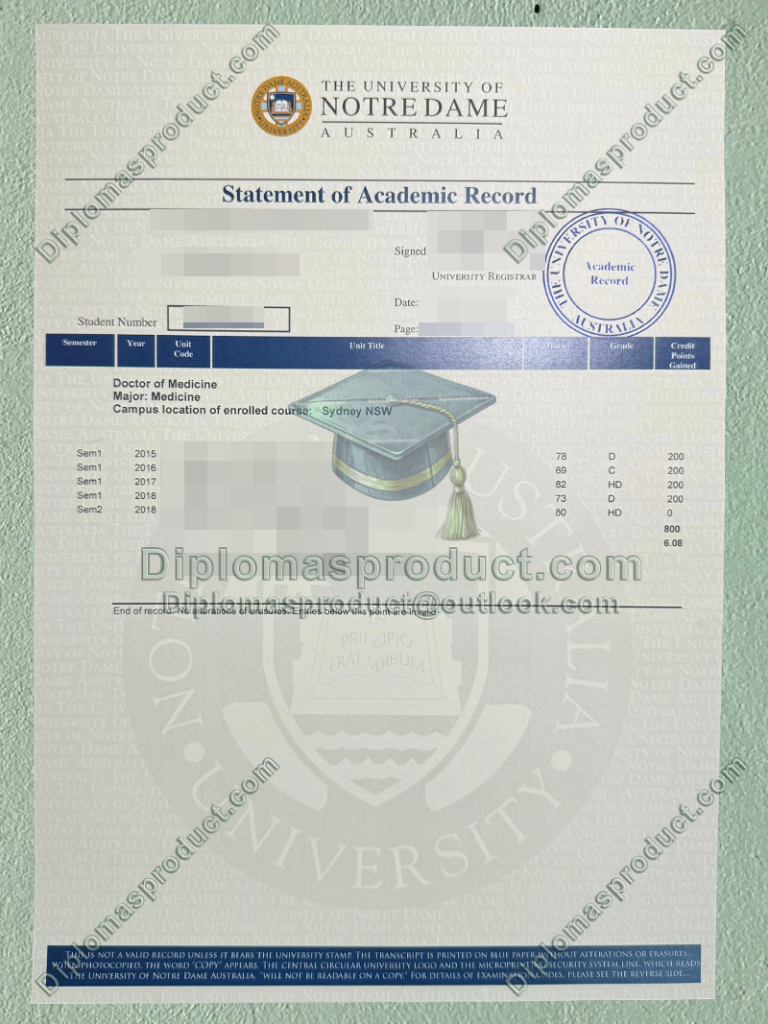 University of Notre Dame Transcript, University of Notre Dame Degree University of Notre Dame Transcript, University of Notre Dame Degree