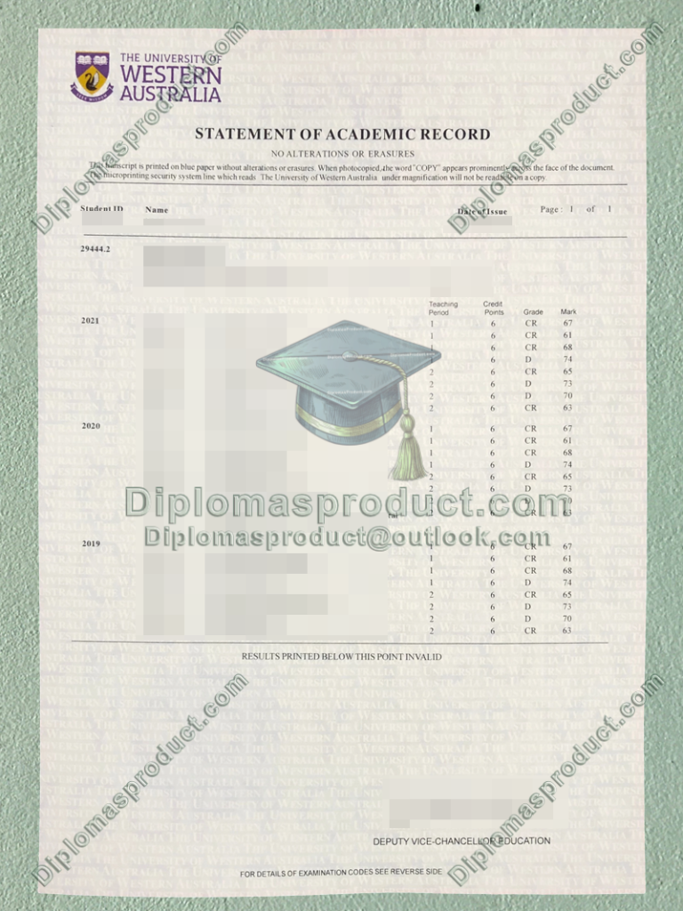 University of Western Australia Transcript, University of Western Australia Degree University of Western Australia Transcript, University of Western Australia Degree