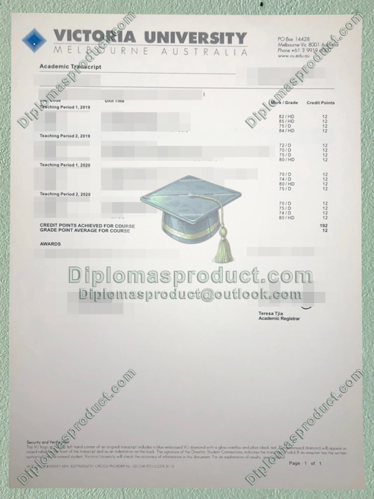 Victoria University Transcript, Victoria University Degree Victoria University Transcript, Victoria University Degree