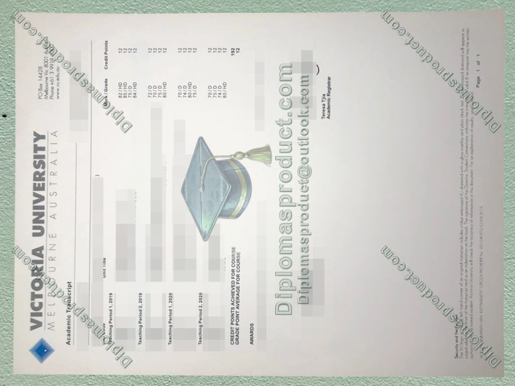 Victoria University Transcript, Victoria University Degree