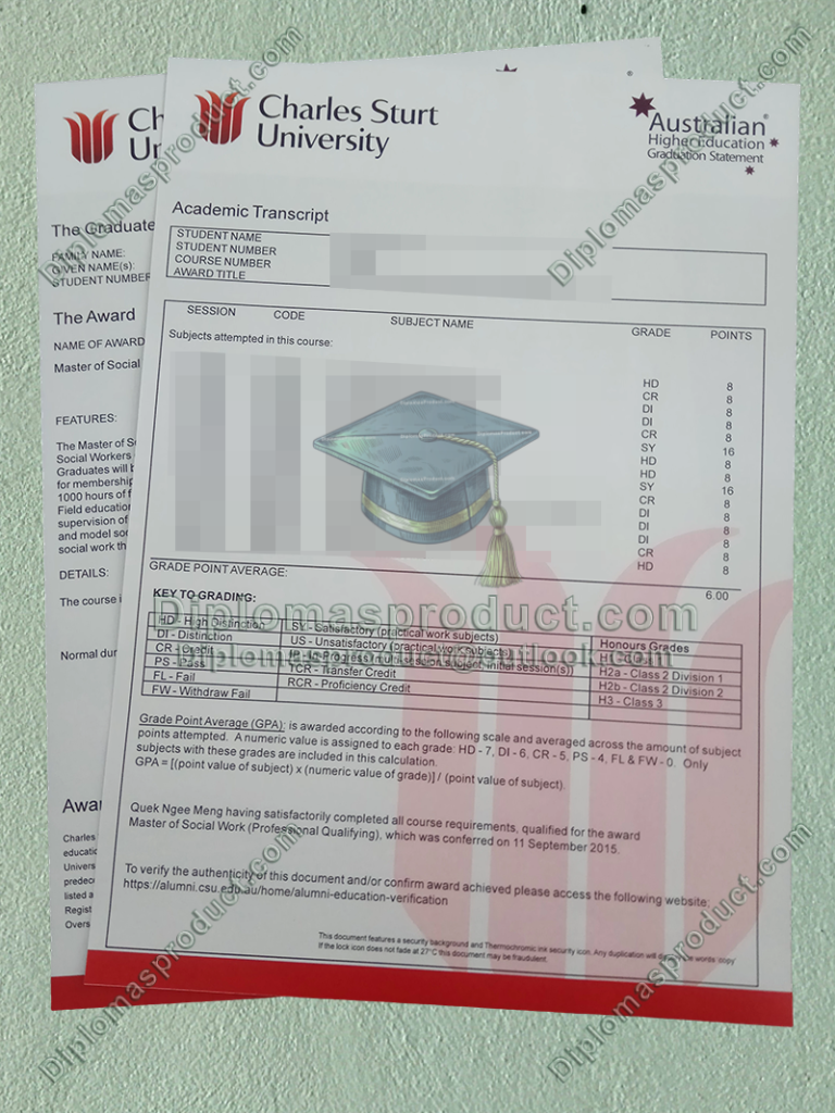 charles sturt university Transcript, charles sturt university Degree charles sturt university Transcript, charles sturt university Degree