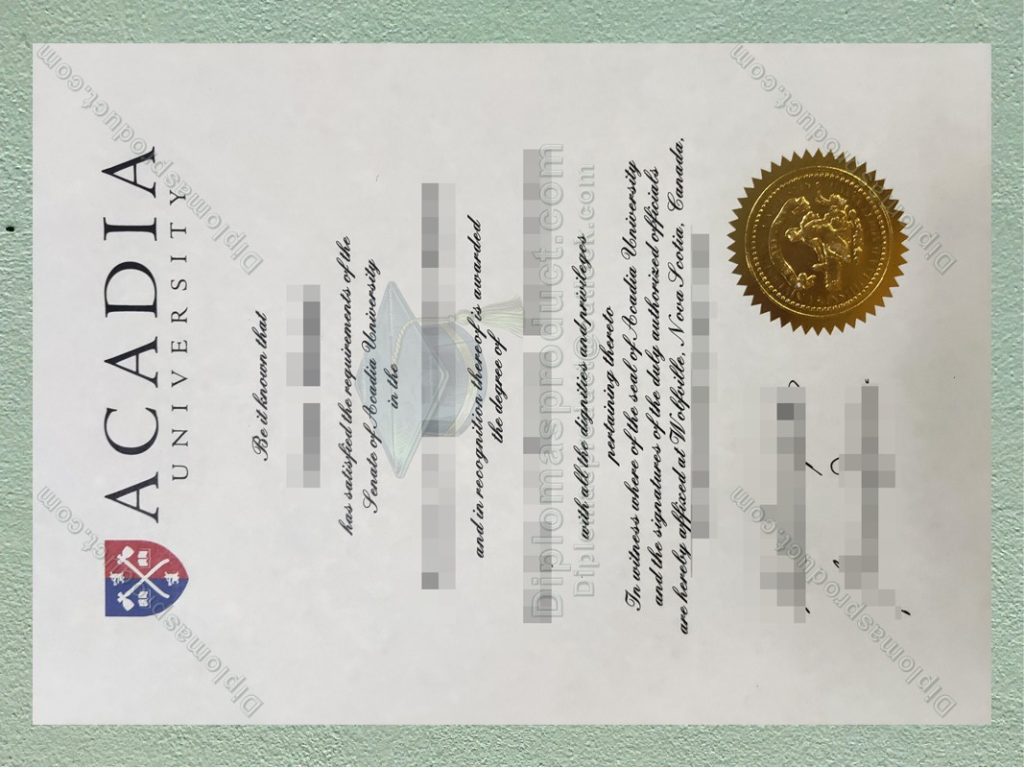 Acadia University Diploma, Acadia University Degree