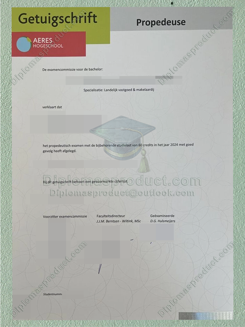 Aeres Hogeschool Getuigschrift, Aeres Hogeschool Degree Aeres Hogeschool Getuigschrift, Aeres Hogeschool Degree