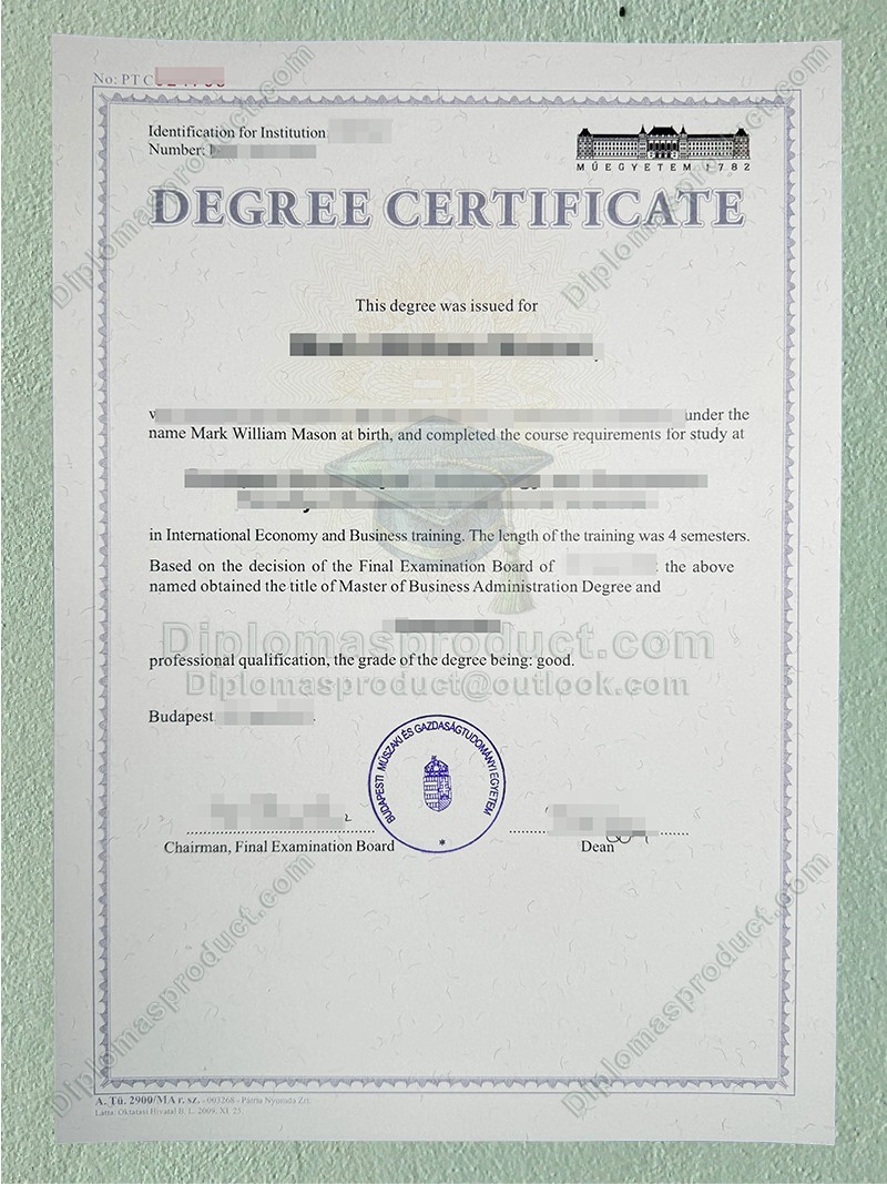 BME Diploma, Budapest University of Technology and Economics Degree BME Diploma, Budapest University of Technology and Economics Degree