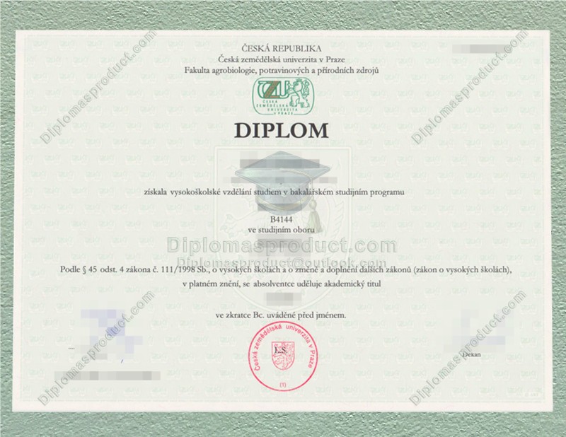 Ceská zemedelská univerzita v Praze Diploma, Ceská zemedelská univerzita v Praze Degree Ceská zemedelská univerzita v Praze Diploma, Ceská zemedelská univerzita v Praze Degree