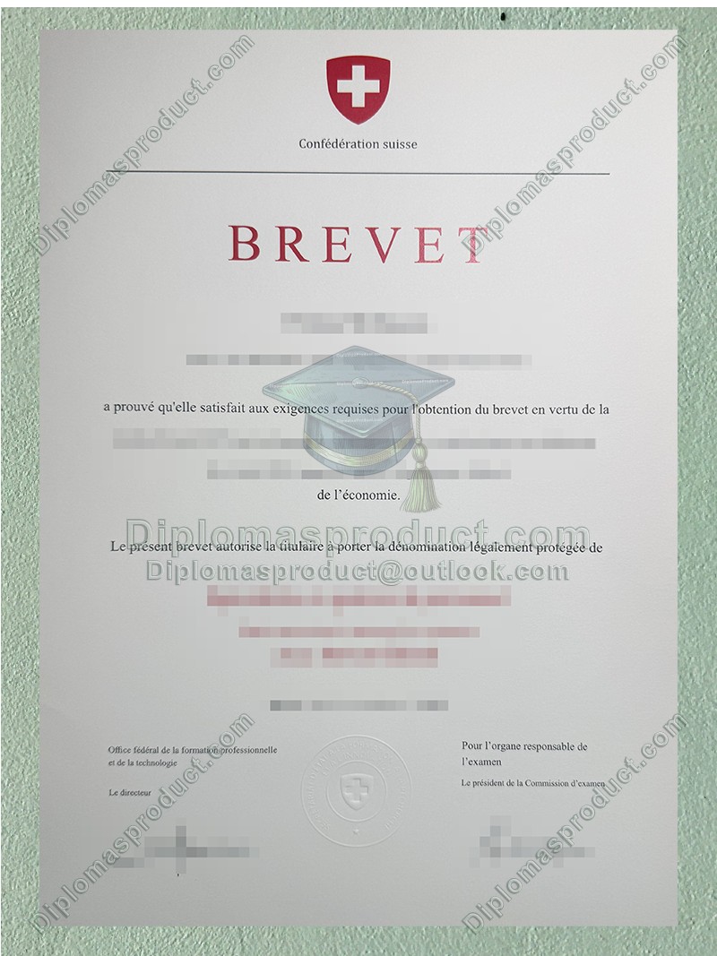 Confederation suisse Brevet Certificate, Confederation suisse Brevet degree Confederation suisse Brevet Certificate, Confederation suisse Brevet degree
