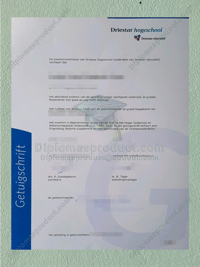 Driestar hogeschool getuigschrift, Driestar hogeschool degree Driestar hogeschool getuigschrift, Driestar hogeschool degree