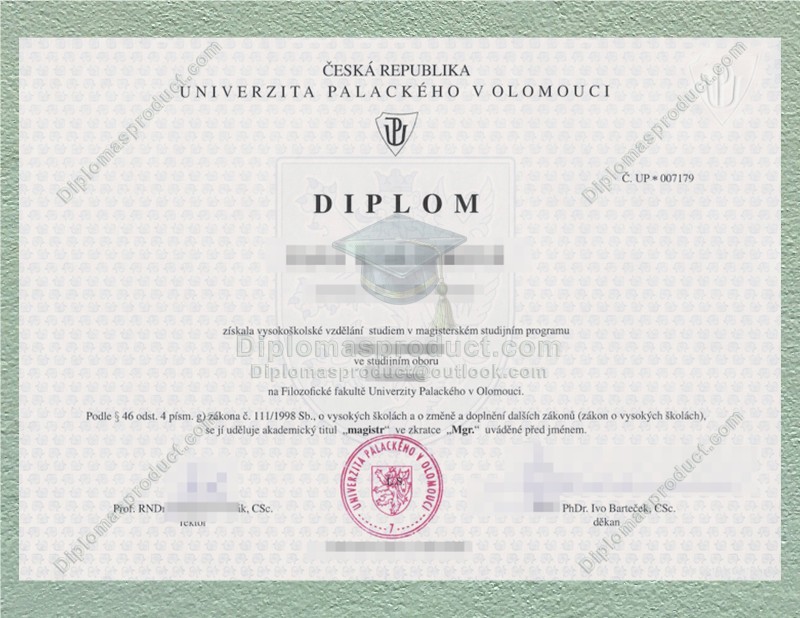 Palacký University Olomouc Diploma, Palacký University Olomouc Degree Palacký University Olomouc Diploma, Palacký University Olomouc Degree