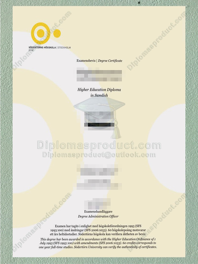 Södertörn University diploma, Södertörn University degree Södertörn University diploma, Södertörn University degree