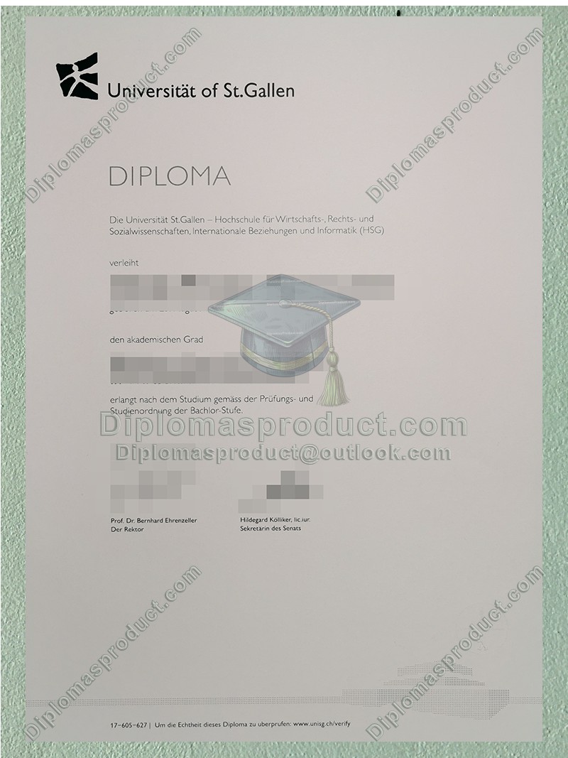 University of St Gallen Diploma, University of St Gallen Degree University of St Gallen Diploma, University of St Gallen Degree