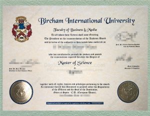 Bircham International University Degree, Bircham International University Diploma