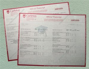 Carleton University transcript, Carleton University degree