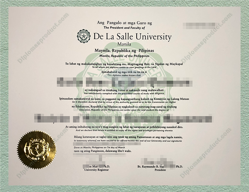 De La Salle University Diploma, De La Salle University Degree De La Salle University Diploma, De La Salle University Degree