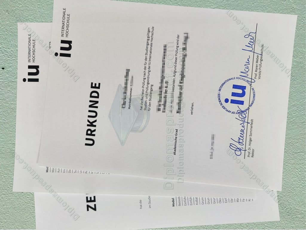 IU Internationale Hochschule Urkudne, IU Internationale Hochschule Zeugnis