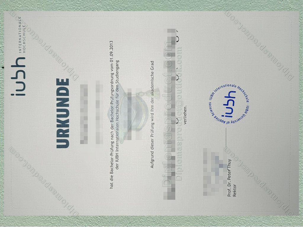 IUBH Urkunde, IUBH Degree