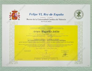 Universidad Católica de Valencia San Vicente Mártir Diploma, Universidad Católica de Valencia San Vicente Mártir Degree