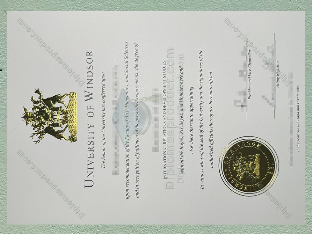 University of Windsor diploma, University of Windsor degree
