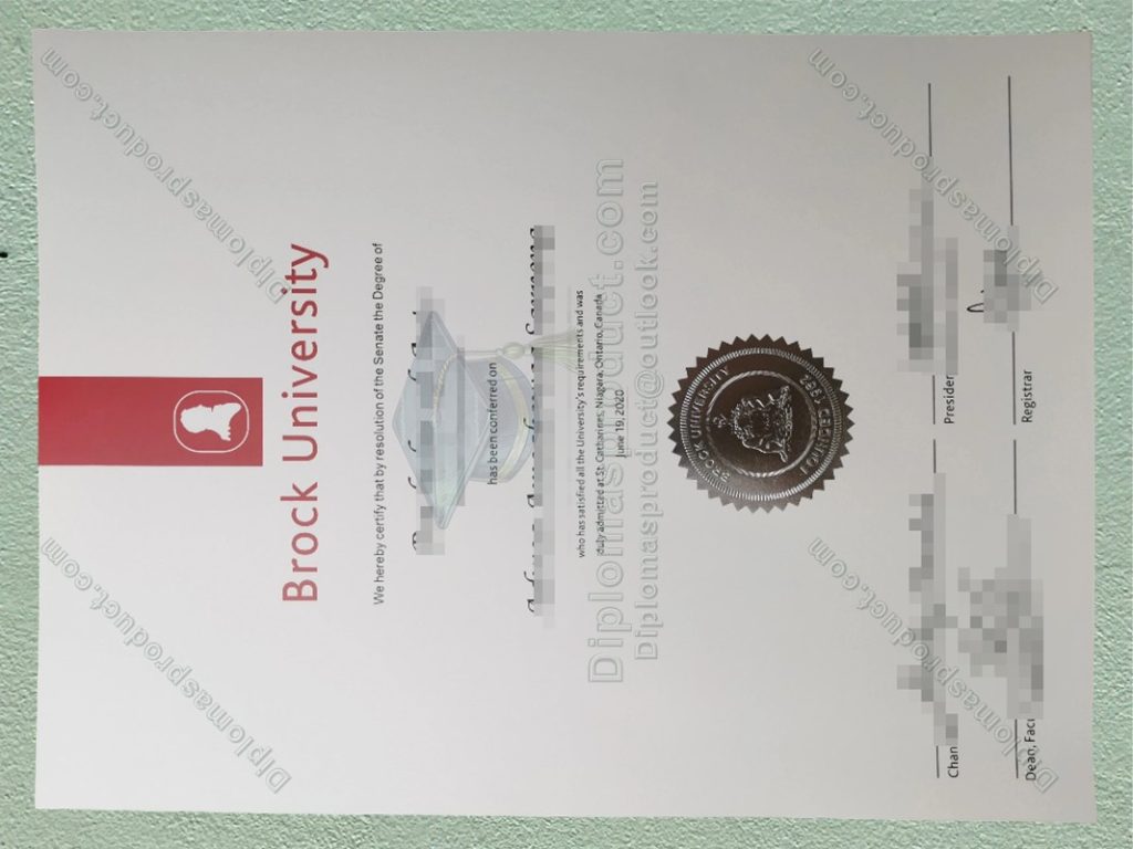 brock university Diploma, brock university Degree