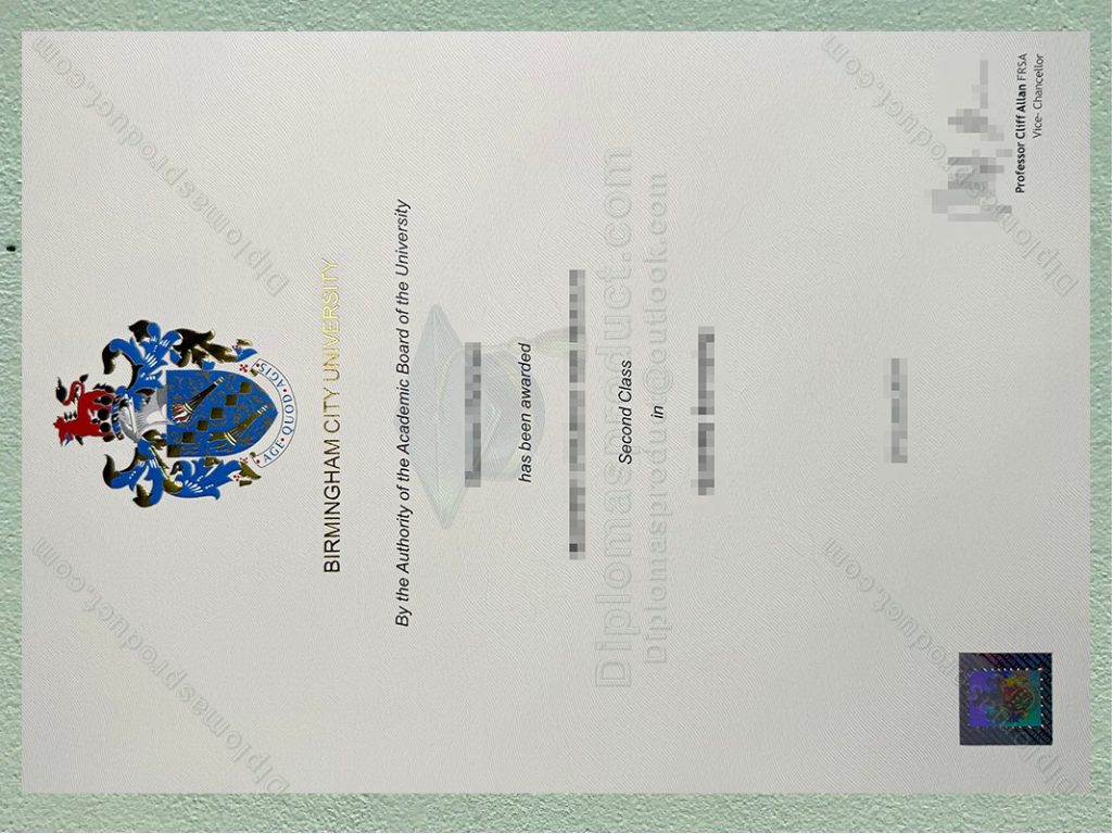 Birmingham City University Degree, Birmingham City University Diploma