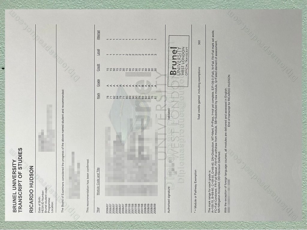 Brunel University London Transcript, Brunel University London Degree
