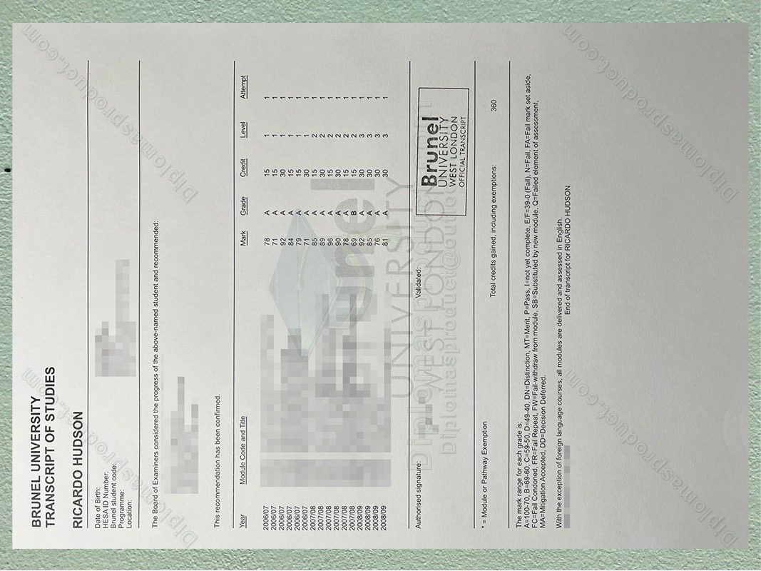 Brunel University London Transcript, Brunel University London Degree
