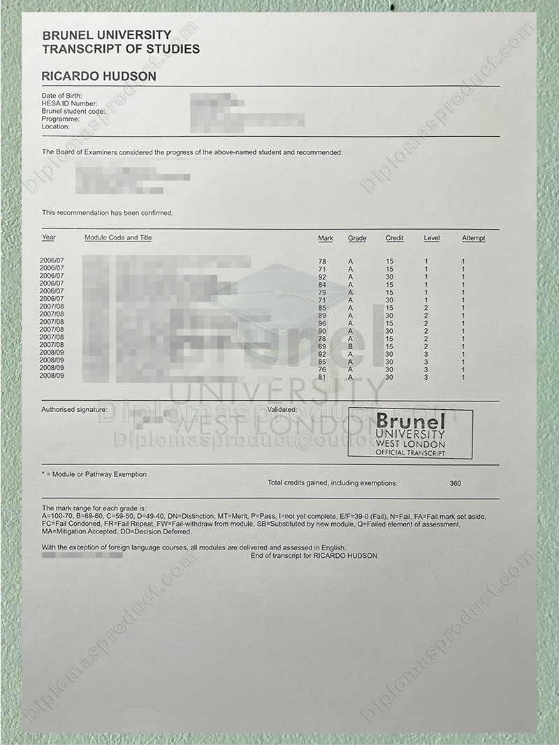 Brunel University London Transcript, Brunel University London Degree Brunel University London Transcript, Brunel University London Degree