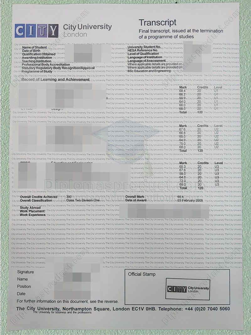 City University London transcript, City University London degree City University London transcript, City University London degree