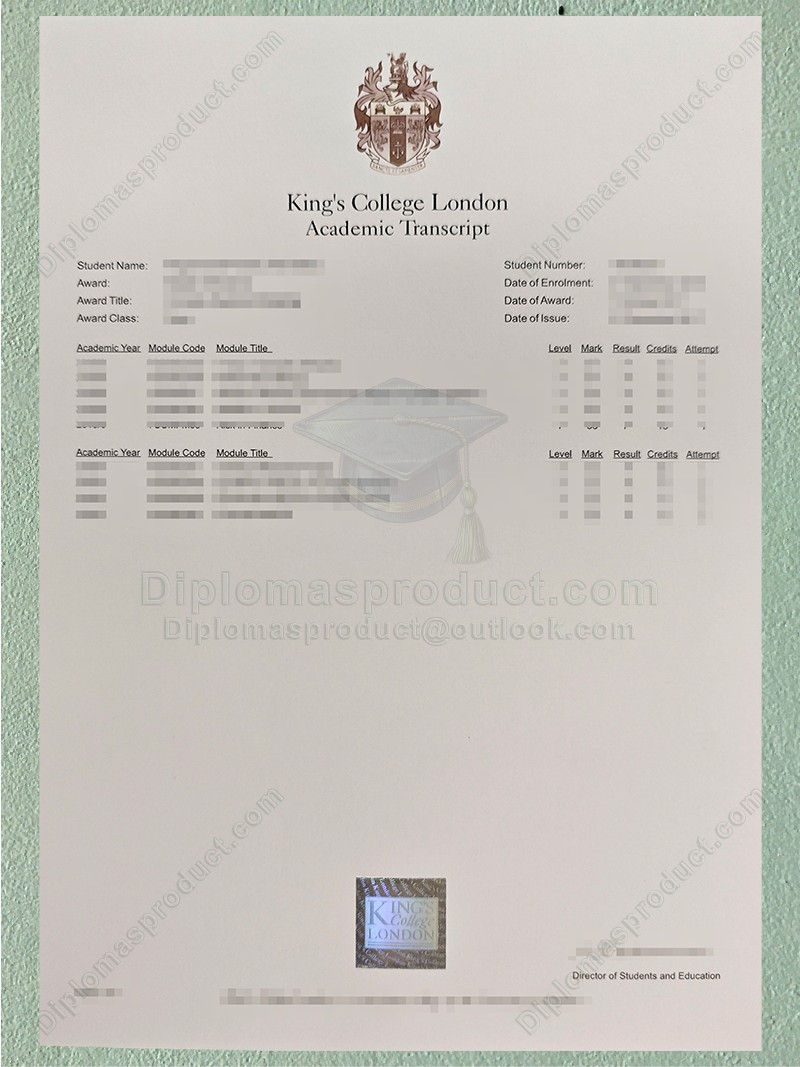 King's College London Transcript, King's College London Degree King's College London Transcript, King's College London Degree