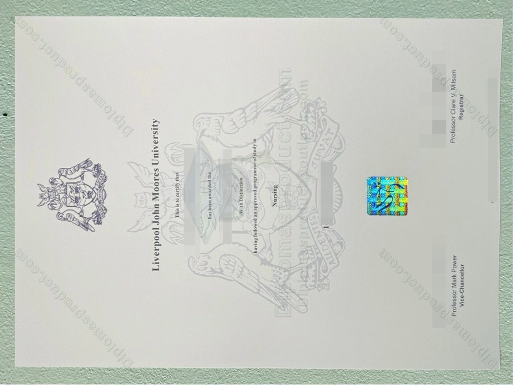 Liverpool John Moores University degree, Liverpool John Moores University diploma