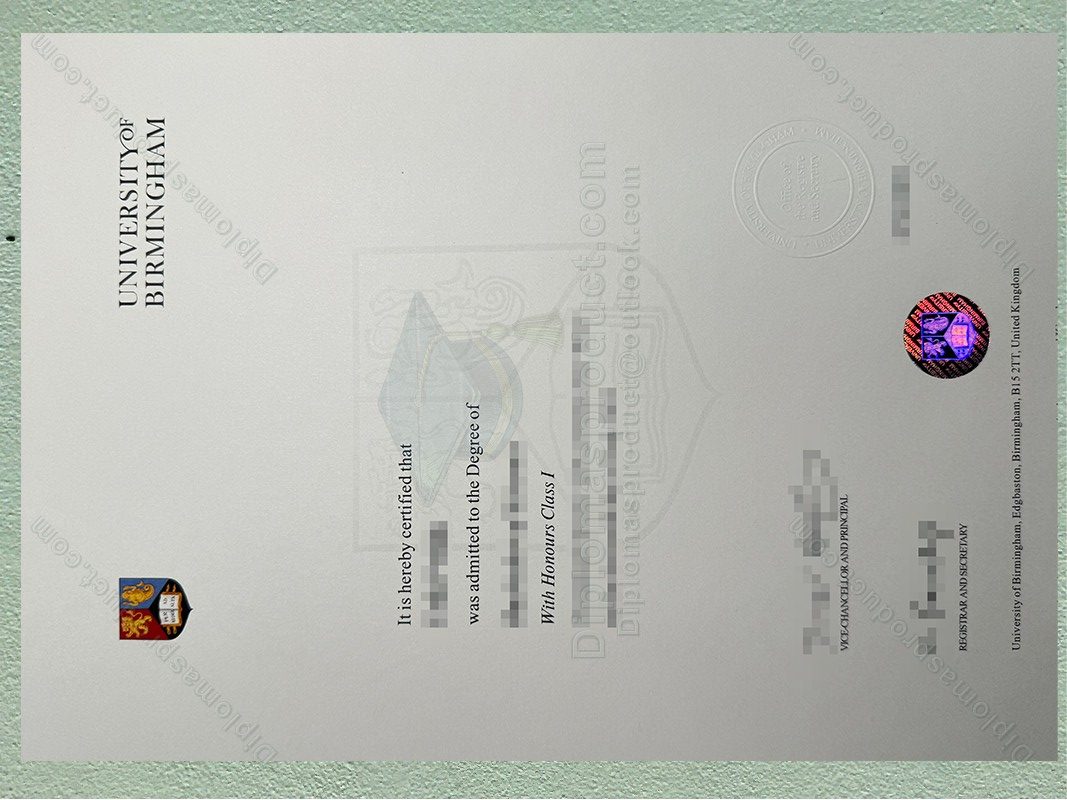 University of Birmingham degree, University of Birmingham diploma