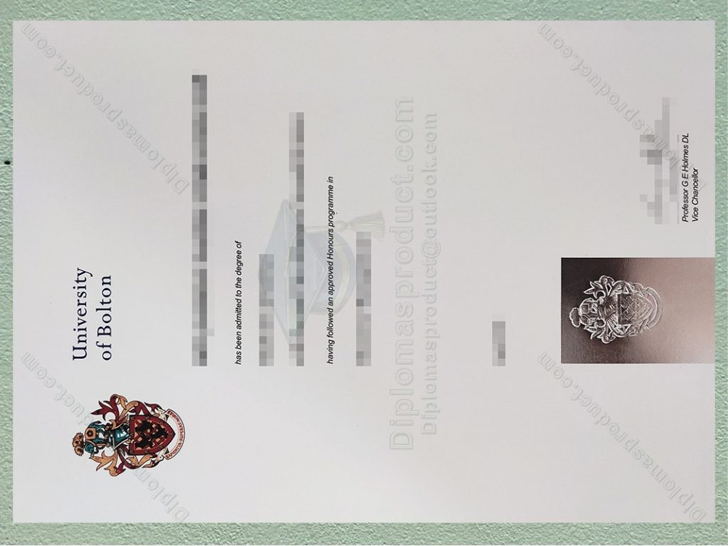University of Bolton degree, University of Bolton transcript