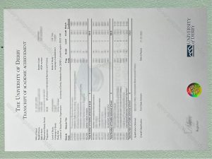 University of Derby transcript, University of Derby degree