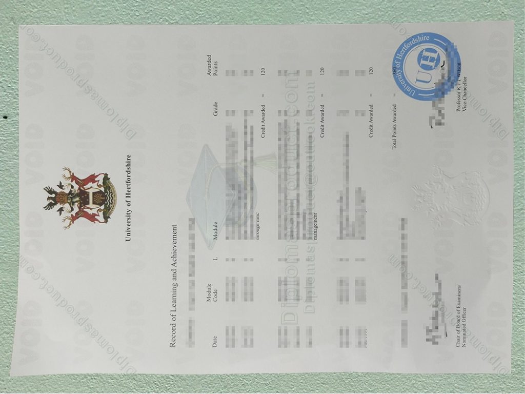 University of Hertfordshire Transcript, University of Hertfordshire Degree