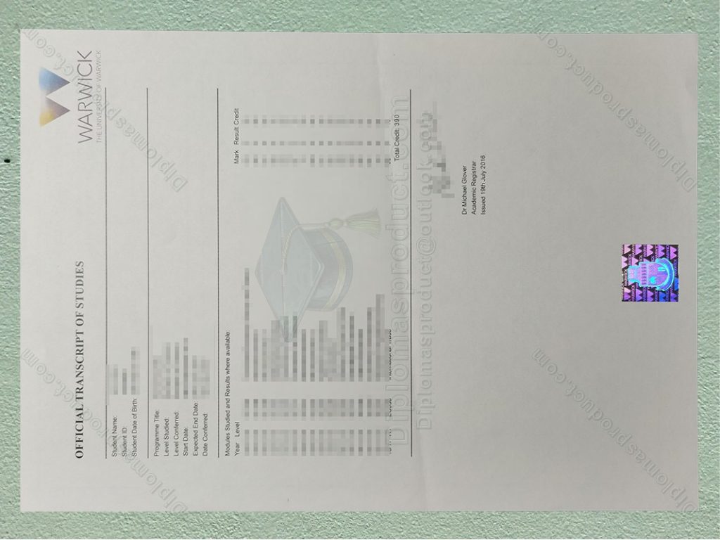 University of Warwick transcript, University of Warwick degree
