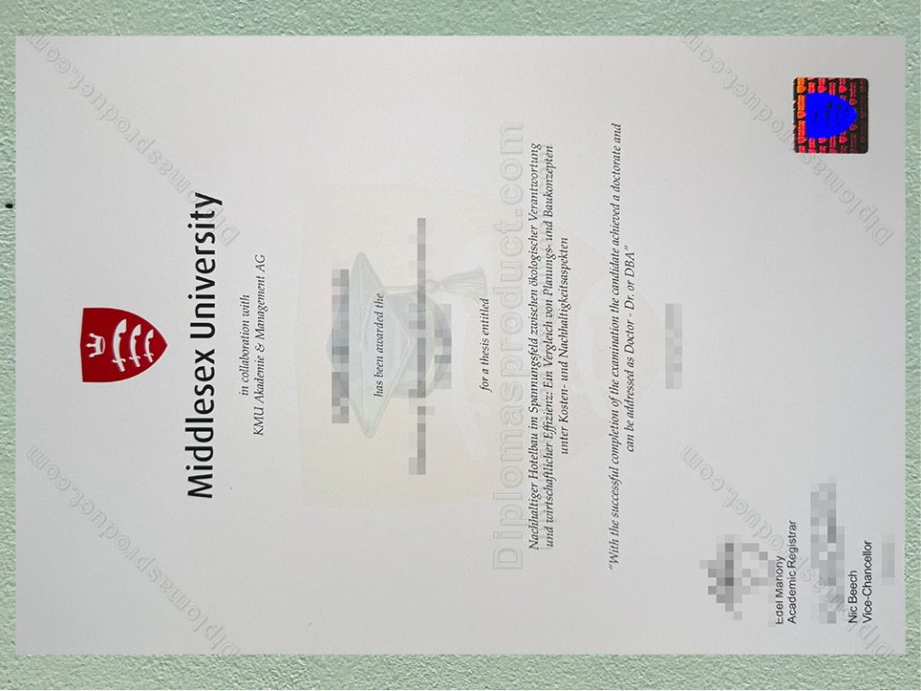 Middlesex University London degree, Middlesex University London diploma